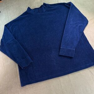 Lands' End Women's Navy Corduroy Turtleneck